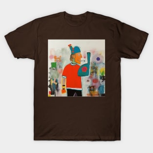 Man in abstract style T-Shirt